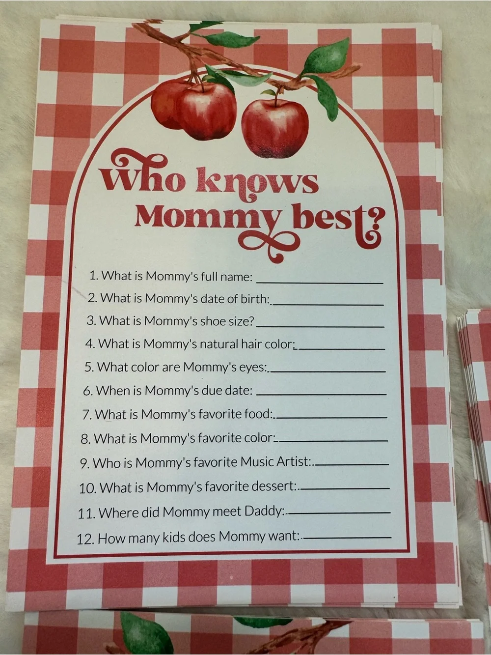 Apple Theme Baby Shower Games